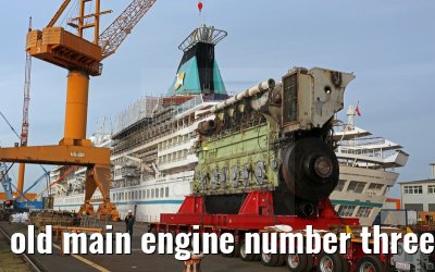 old main engine number three MS Artania on 09th October 2014