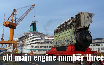 old main engine number three MS Artania on 09th October 2014