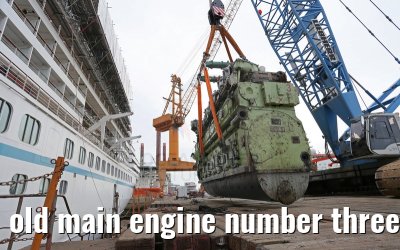old main engine number three MS Artania on 09th October 2014
