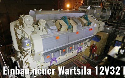 Einbau neuer Wartsila 12V32 Motor Maschinenraum MS Artania 23.10.2014