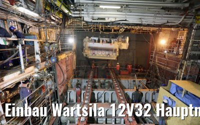 Einbau Wartsila 12V32 Hauptmaschine MS Artania 23.10.2014