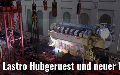 Lastro Hubgeruest und neuer Wartsila 12V32 Motor MS Artania 22.10.2014