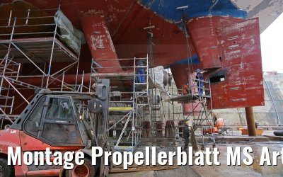 Montage Propellerblatt MS Artania Schiffspropeller 22.10.2014