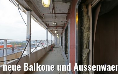neue Balkone und Aussenwaende MS Artania Deck 8 Suitenbereich 21.10.2014