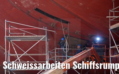 Schweissarbeiten Schiffsrumpf MS Artania 23.10.2014