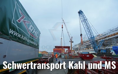 Schwertransport Kahl und MS Artania 21.10.2014