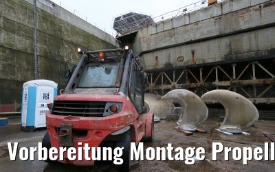 Vorbereitung Montage Propellerblaetter MS Artania 22.10.2014