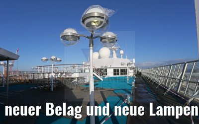 neuer Belag und neue Lampen MS Artania Sonnendeck 24.11.2014