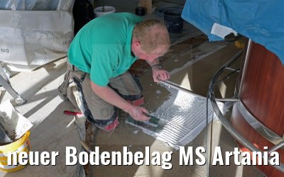 neuer Bodenbelag MS Artania Pazifik Lounge 24.11.2014