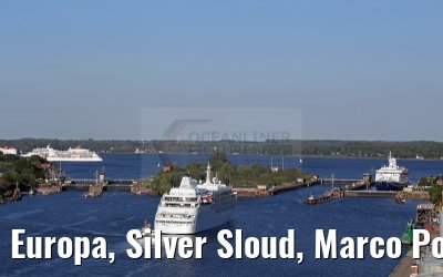 Europa, Silver Sloud, Marco Polo locks Kiel Holtenau 21.07.2015