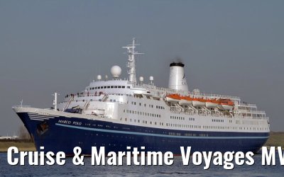 Cruise & Maritime Voyages MV Marco Polo departing Amsterdam, 08. March 2011