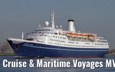 Cruise & Maritime Voyages MV Marco Polo departing Amsterdam, 08. March 2011