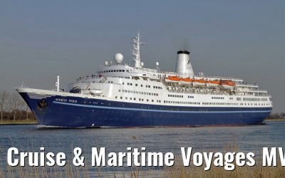 Cruise & Maritime Voyages MV Marco Polo departing Amsterdam, 08. March 2011