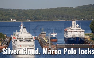 Silver Cloud, Marco Polo locks Kiel-Holtenau 21.07.2015