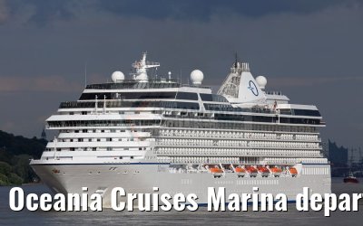 Oceania Cruises Marina departing Hamburg, River Elbe, 21.08.2016