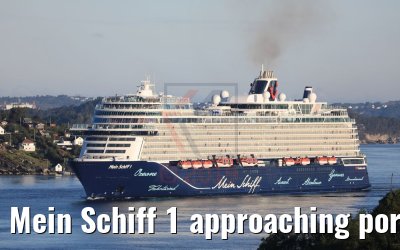 Mein Schiff 1 approaching port of Bergen, Norway 16.07.2019