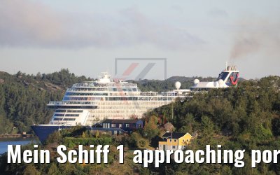 Mein Schiff 1 approaching port of Bergen, Norway 16.07.2019