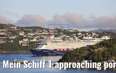 Mein Schiff 1 approaching port of Bergen, Norway 16.07.2019