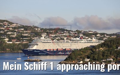 Mein Schiff 1 approaching port of Bergen, Norway 16.07.2019