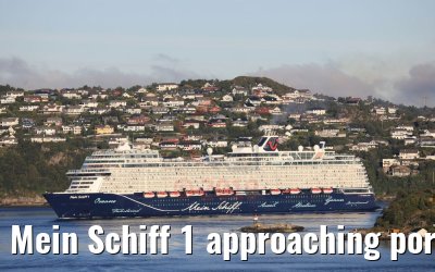 Mein Schiff 1 approaching port of Bergen, Norway 16.07.2019