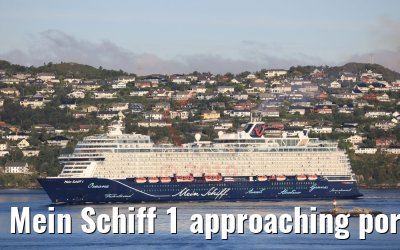 Mein Schiff 1 approaching port of Bergen, Norway 16.07.2019