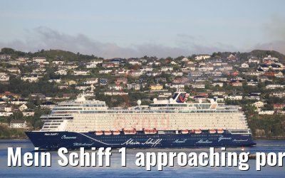 Mein Schiff 1 approaching port of Bergen, Norway 16.07.2019