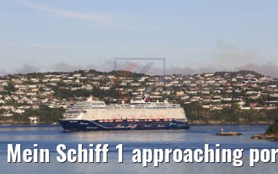 Mein Schiff 1 approaching port of Bergen, Norway 16.07.2019