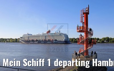 Mein Schiff 1 departing Hamburg 06.05.2018