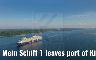 Mein Schiff 1 leaves port of Kiel 04.06.2021
