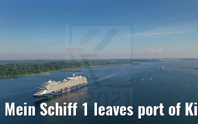 Mein Schiff 1 leaves port of Kiel 04.06.2021