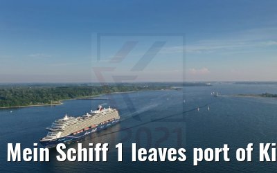 Mein Schiff 1 leaves port of Kiel 04.06.2021