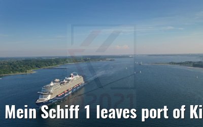 Mein Schiff 1 leaves port of Kiel 04.06.2021