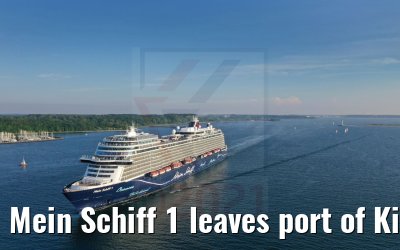Mein Schiff 1 leaves port of Kiel 04.06.2021