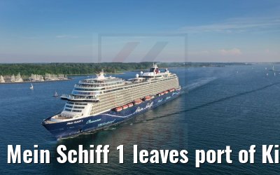 Mein Schiff 1 leaves port of Kiel 04.06.2021