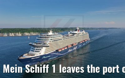 Mein Schiff 1 leaves the port of Kiel 04.06.2021