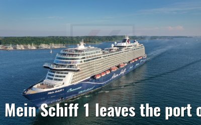 Mein Schiff 1 leaves the port of Kiel 04.06.2021
