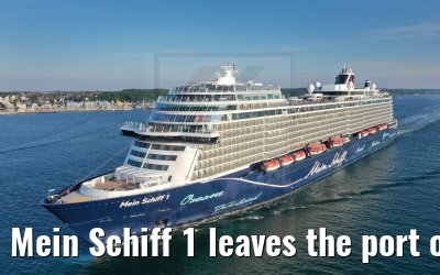 Mein Schiff 1 leaves the port of Kiel 04.06.2021