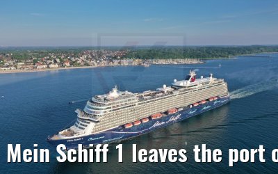 Mein Schiff 1 leaves the port of Kiel 04.06.2021