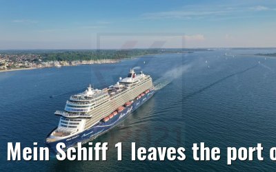 Mein Schiff 1 leaves the port of Kiel 04.06.2021