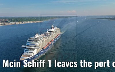 Mein Schiff 1 leaves the port of Kiel 04.06.2021