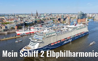Mein Schiff 2 Elbphilharmonie and Landungsbruecken Hamburg 14.08.2026