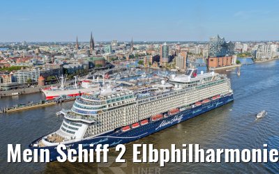 Mein Schiff 2 Elbphilharmonie and Landungsbruecken Hamburg 14.08.2026