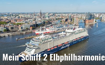 Mein Schiff 2 Elbphilharmonie and Landungsbruecken Hamburg 14.08.2026