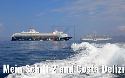 Mein Schiff 2 and Costa Deliziosa Mykonos 26.07.2018