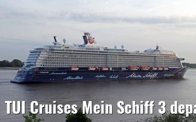 TUI Cruises Mein Schiff 3 departing port of Hamburg 10. June 2014