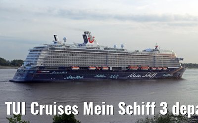 TUI Cruises Mein Schiff 3 departing port of Hamburg 10. June 2014