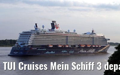 TUI Cruises Mein Schiff 3 departing port of Hamburg 10. June 2014