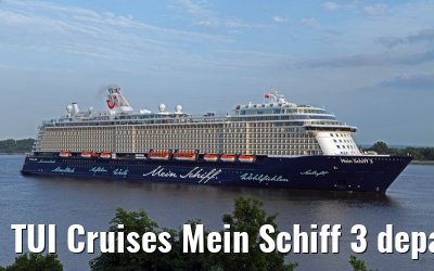 TUI Cruises Mein Schiff 3 departing port of Hamburg 10. June 2014