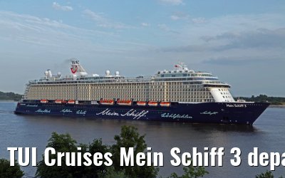 TUI Cruises Mein Schiff 3 departing port of Hamburg 10. June 2014