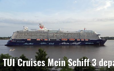 TUI Cruises Mein Schiff 3 departing port of Hamburg 10. June 2014